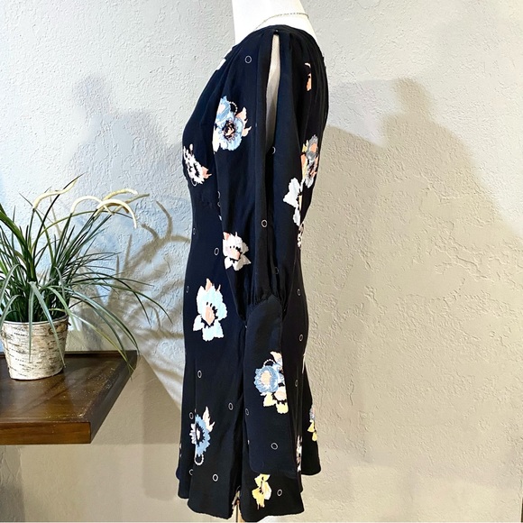 EUC Free People SunShadows Black Floral Dress, 4 - Picture 5 of 15